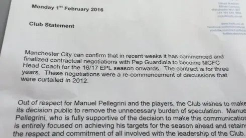 Pep Guardiola will replace Manuel Pellegrini at Man City