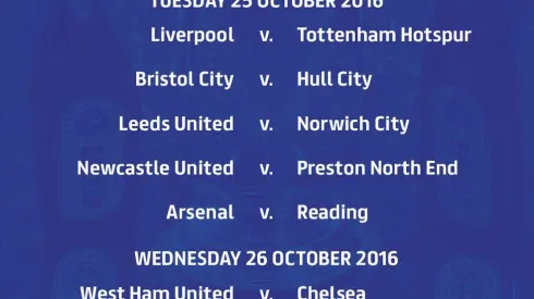 League Cup games on US TV and streaming: Oct. 2016