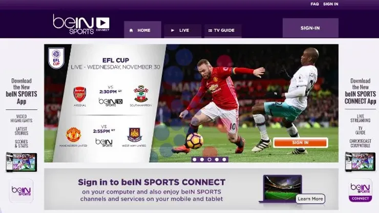 Bein Sport Live. Sports connect