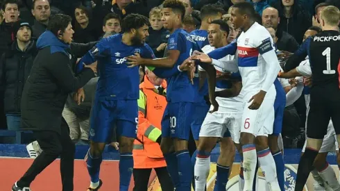 Everton ban fan who attacked Lyon player while holding child
