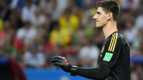Courtois says he never mocked England 'keeper Pickford's height