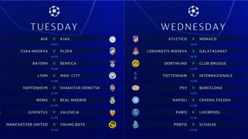 Champions League TV schedule for USA: November 27-28, 2018