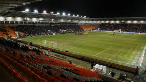 Blackpool fan stages 40-minute protest — on roof of Arsenal bus