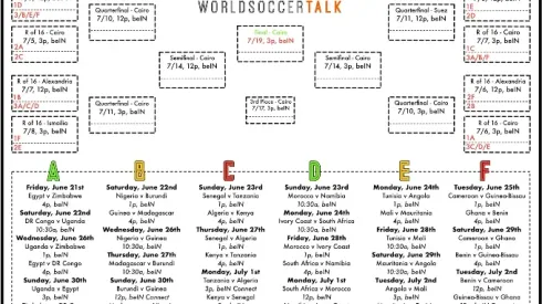 Africa Cup of Nations bracket: Free PDF download