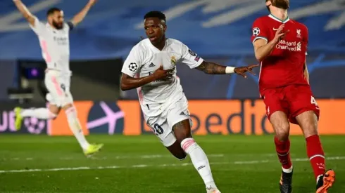Vinicius double puts Real Madrid on top against Liverpool
