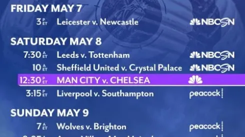 EPL commentator assignments on NBC Sports, gameweek 35