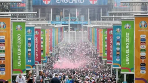 Flags, flares and booze: English fan frenzy ahead of Euro 2020 final