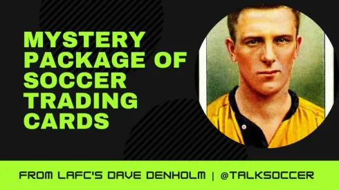 Mystery soccer trading cards package featuring 1939 cigarette card