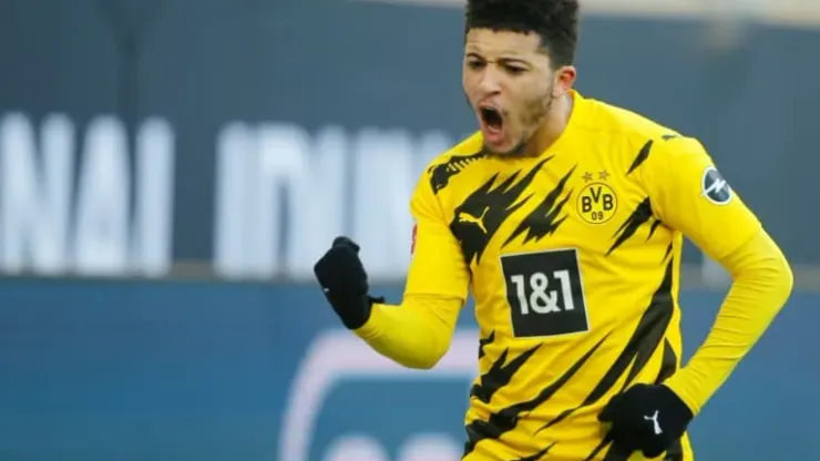 Jadon Sancho playing in 2020/21 for Borussia Dortmund (Photo credit: AFP)
