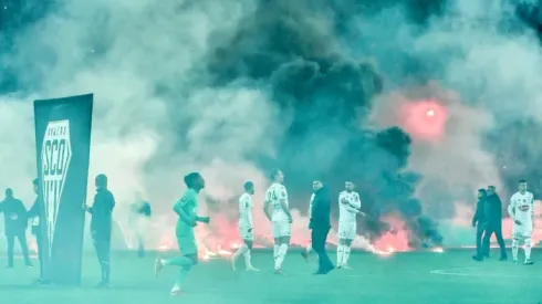 St-Etienne match delayed after fans bombard and invade pitch