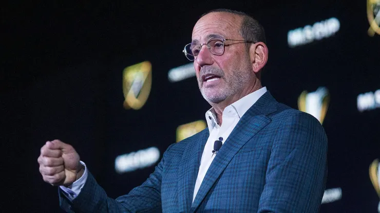 November 3, 2022, Los Angeles, California, USA: MLS, Fussball Herren, USA Commissioner Don Garber delivers the MLS State of the League Address on Thursday November 3, 2022 at the Intercontinental Hotel in Los Angeles, California in advance of the MLS Cup Championship between the Los Angeles Football Club and the Philadelphia Union. ARIANA RUIZ/PI Los Angeles USA – ZUMAp124 20221103_zaa_p124_064 Copyright: xArianaxRuizx

