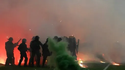 Riot police clash with fans as Saint-Etienne relegated from Ligue 1