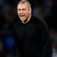 Barcelona coach Flick reacts to referee's controversial call disallowing goal vs. Real Sociedad