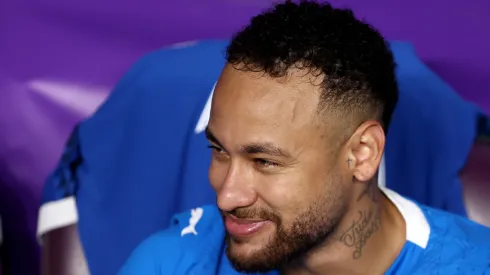 Neymar of Al Hilal looks on from the substitute bench prior to the AFC Champions League Elite match between Al Ain and Al-Hilal at Hazza bin Zayed Stadium on October 21, 2024 in Al Ain, United Arab Emirates.