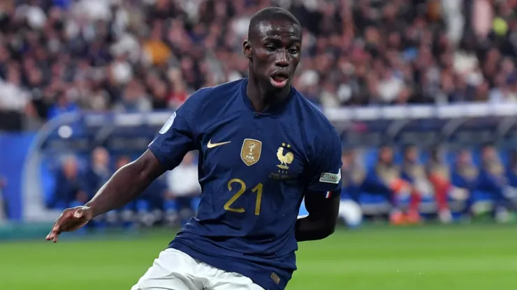Ferland Mendy of France runs with the ball during the UEFA Nations League League A Group 1 match between France and Austria at on September 22, 2022 in Paris, France.
