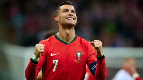 Cristiano Ronaldo celebrates after scoring for Portugal.