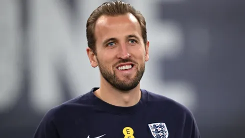 Harry Kane of England looks on prior to the UEFA Nations League 2024/25 League B Group B2 match between Greece and England at Athens Olympic Stadium on November 14, 2024 in Athens, Greece.
