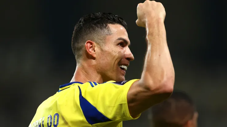 Cristiano Ronaldo of Al-Nassr celebrates scoring the second goal during the AFC Champions League Elite match between Al-Nassr FC and Al Ain FC at Al-Awaal Park on November 05, 2024 in Riyadh, Saudi Arabia