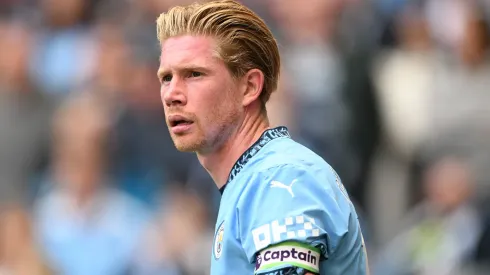 Kevin De Bruyne of Man City in action during the Premier League match between Manchester City FC and Ipswich Town FC at Etihad Stadium on August 24, 2024 in Manchester, England.