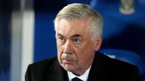 Carlo Ancelotti, Head Coach of Real Madrid, looks on prior to the LaLiga match between CD Leganes and Real Madrid CF at Estadio Municipal de Butarque on November 24, 2024 in Leganes, Spain.