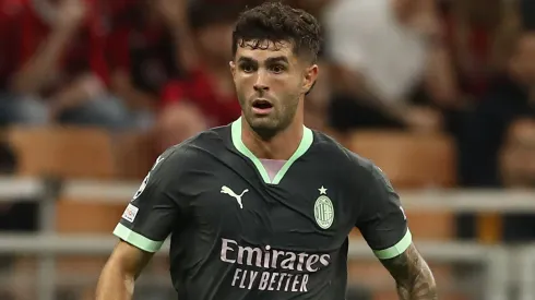 Christian Pulisic of AC Milan in actio during the UEFA Champions League 2024/25 League Phase MD3 match between AC Milan and Club Brugge KV at Stadio San Siro on October 22, 2024 in Milan, Italy.