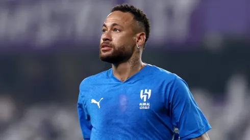 Neymar warms up ahead of the AFC Champions League Elite match between Al Ain and Al-Hilal at Hazza bin Zayed Stadium on October 21, 2024 in Al Ain, United Arab Emirates.