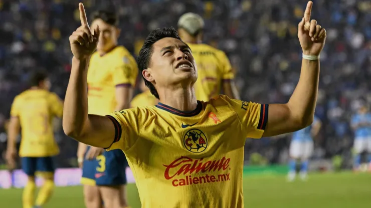 Ramon Juarez of Club America celebrates after scoring a goal.