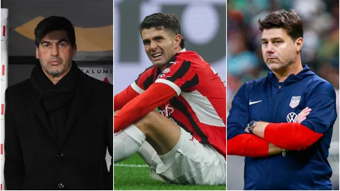 Paulo Fonseca (left), Christian Pulisic (center), and Mauricio Pochettino (right)