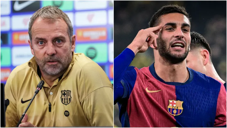 Hansi Flick (left) and Ferran Torres (right)