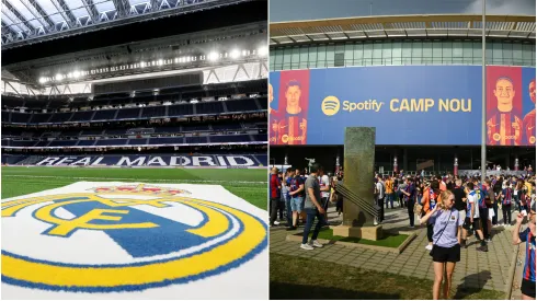 Santiago Bernabeu Stadium (left) and Spotify camp Nou Stadium (right)