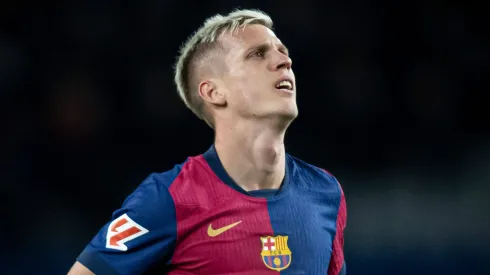 Dani Olmo of FC Barcelona reaction to the defeat against Atletico Madrid at Lluis Companys Olympiastadion in Barcelona.