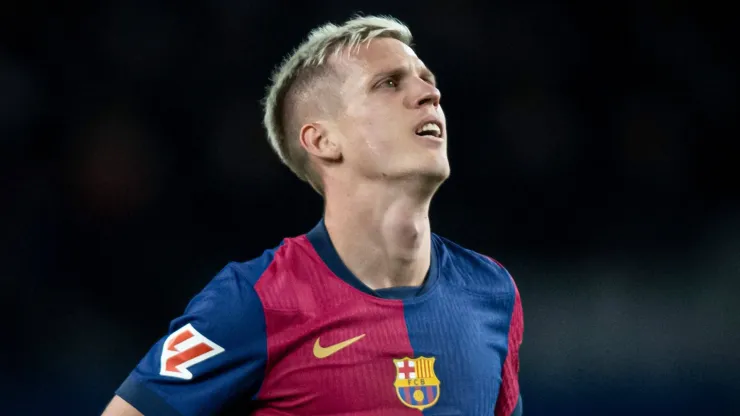 Dani Olmo of FC Barcelona reaction to the defeat against Atletico Madrid at Lluis Companys Olympiastadion in Barcelona.