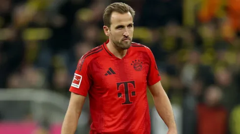 Harry Kane of Munich looks on during the Bundesliga match between Borussia Dortmund and FC Bayern München at Signal Iduna Park on November 30, 2024 in Dortmund, Germany.