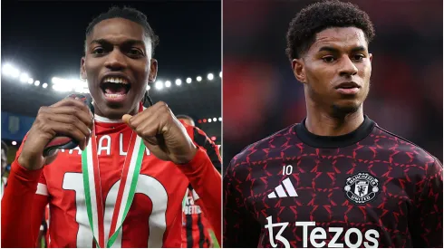 Rafael Leao (left) and Marcus Rashford (right)