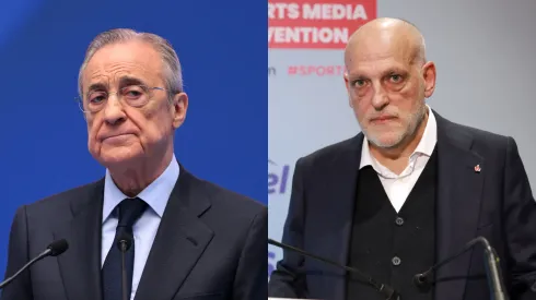 Florentino Perez Rodriguez, President of Real Madrid, and Javier Tebas, La Liga president.