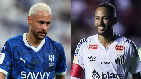 Neymar at Al-Hilal (left) and at Santos (right).