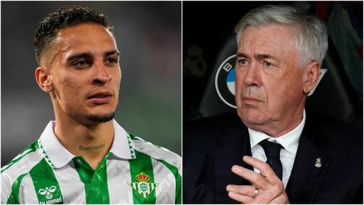 Antony (left) and Carlo Ancelotti (right)