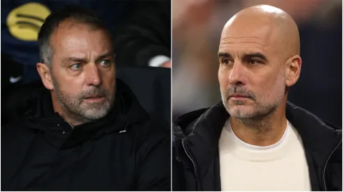 Hansi Flick (left) and Pep Guardiola (right)