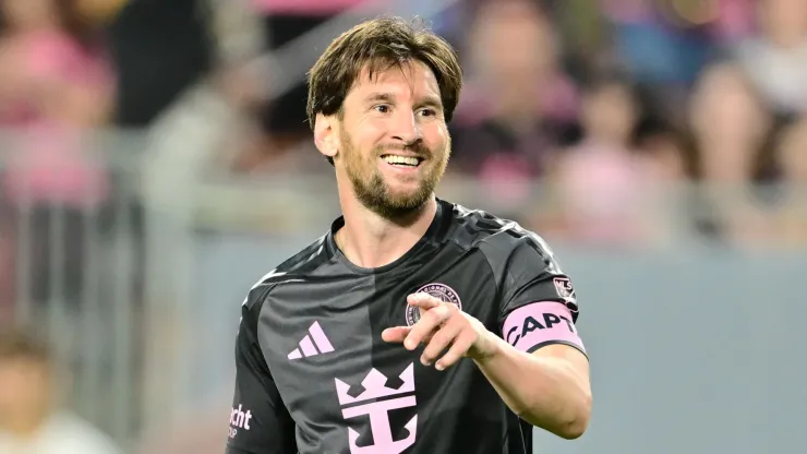 Lionel Messi #10 of Inter Miami reacts in the second half against the Orlando City during a preseason game at Raymond James Stadium on February 14, 2025 in Tampa, Florida.
