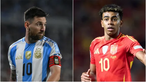 Lionel Messi (L) of Argentina and Lamine Yamal (R) of Spain, who are set to play the Finalissima after winning Copa America and EUROs respectively.