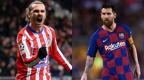 Antoine Griezmann (L) of Atletico de Madrid and Lionel Messi (R) of FC Barcelona.