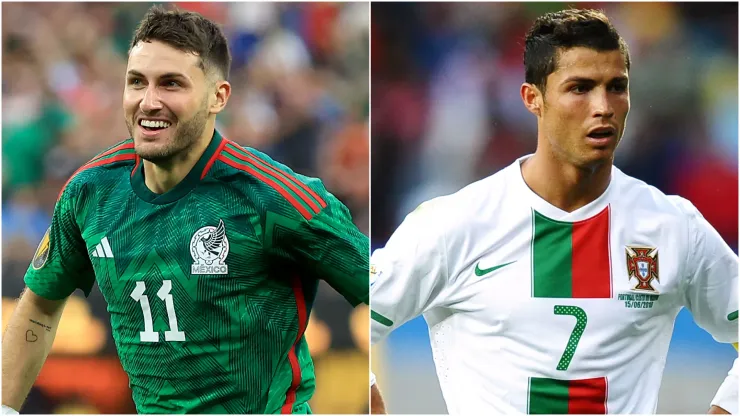 Santiago Gimenez (left) and Cristiano Ronaldo (right)