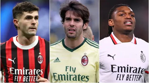 Christian Pulisic (left), Kaka (center), and Rafael Leao (right)