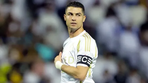 Cristiano Ronaldo of Al Nassr looks on during the Saudi Pro League match between Al Qadsiah and Al Nassr at Prince Mohamed bin Fahd Stadium on April 18, 2025 in Al Khobar, Saudi Arabia.