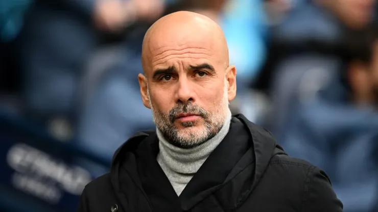 Manchester City manager Pep Guardiola during the Premier League match between Manchester City FC and Brighton & Hove Albion FC at Etihad Stadium on March 15, 2025 in Manchester, England.