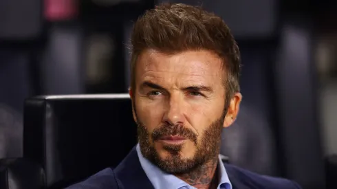 David Beckham, co-owner of Inter Miami CF, looks on prior to the CONCACAF Champions Cup 2025 Quarter-final second leg match between Inter Miami CF and Los Angeles Football Club at Chase Stadium on April 09, 2025 in Fort Lauderdale, Florida.
