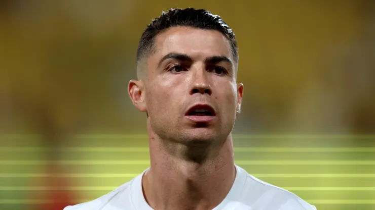 Cristiano Ronaldo of Al Nassr looks on during the warm up prior to the Saudi Pro League match between Al Nassr and Al Ittihad at Al-Awwal Park on May 07, 2025 in Riyadh, Saudi Arabia.