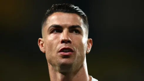 Cristiano Ronaldo of Al Nassr looks on during the warm up prior to the Saudi Pro League match between Al Nassr and Al Ittihad at Al-Awwal Park on May 07, 2025 in Riyadh, Saudi Arabia.