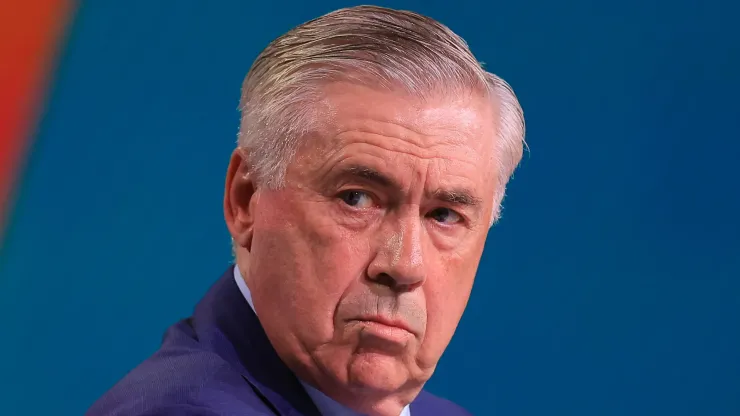Carlo Ancelotti is introduced as the new coach of the Brazilian national football team during a press conference at Grand Hyatt Hotel on May 26, 2025 in Rio de Janeiro, Brazil.