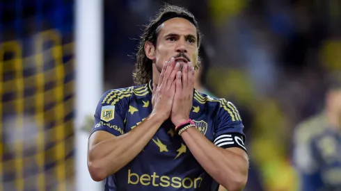 Edinson Cavani of Boca Juniors reacts during a Torneo Apertura Betano 2025 Group A match between Boca Juniors and Barracas Central at Estadio Alberto J. Armando on April 6, 2025 in Buenos Aires, Argentina.